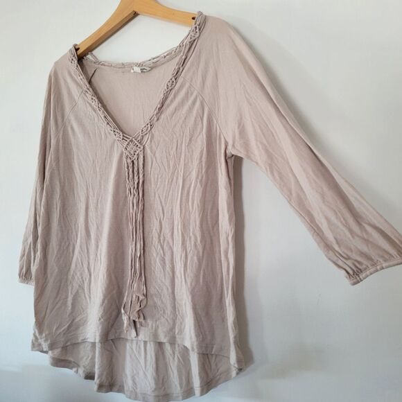 American Eagle Macrame Beige Top Large Neutral - Picture 1 of 6